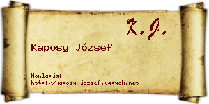 Kaposy József névjegykártya