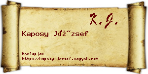 Kaposy József névjegykártya