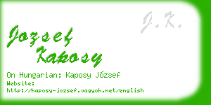 jozsef kaposy business card