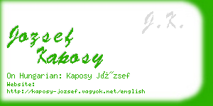 jozsef kaposy business card